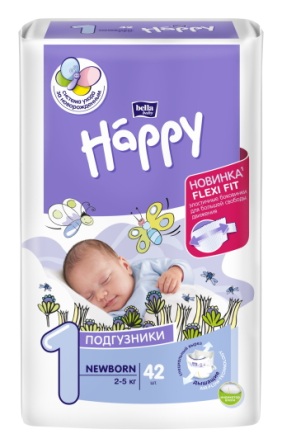 Подгузники Хеппи для новорожденных 2-5кг N 42