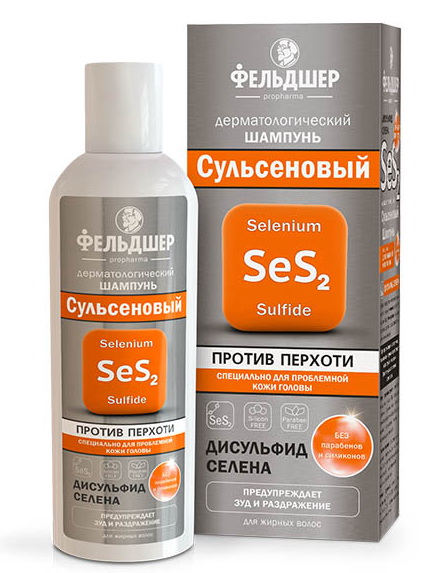 Фельдшер сульсен-1 шампунь 180мл дерматологический против перхоти