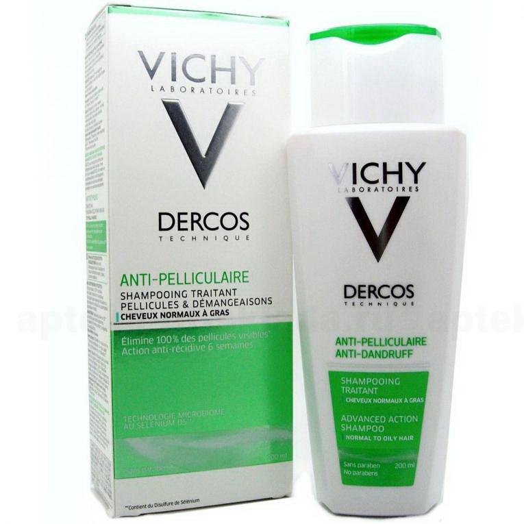 Vichy шампунь-уход DS против перхоти для нормальных/жирных волос 390мл