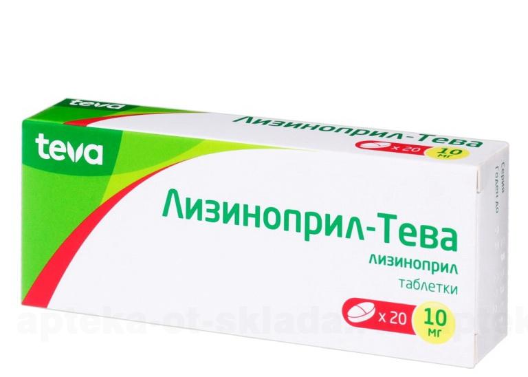 Лизиноприл - Тева тб 10 мг N 20
