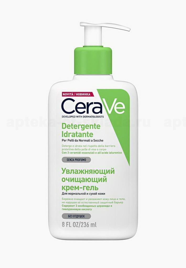Cerave Увлажняющий очищающий крем-гель для нормальной/сухой кожи лица и тела 236мл